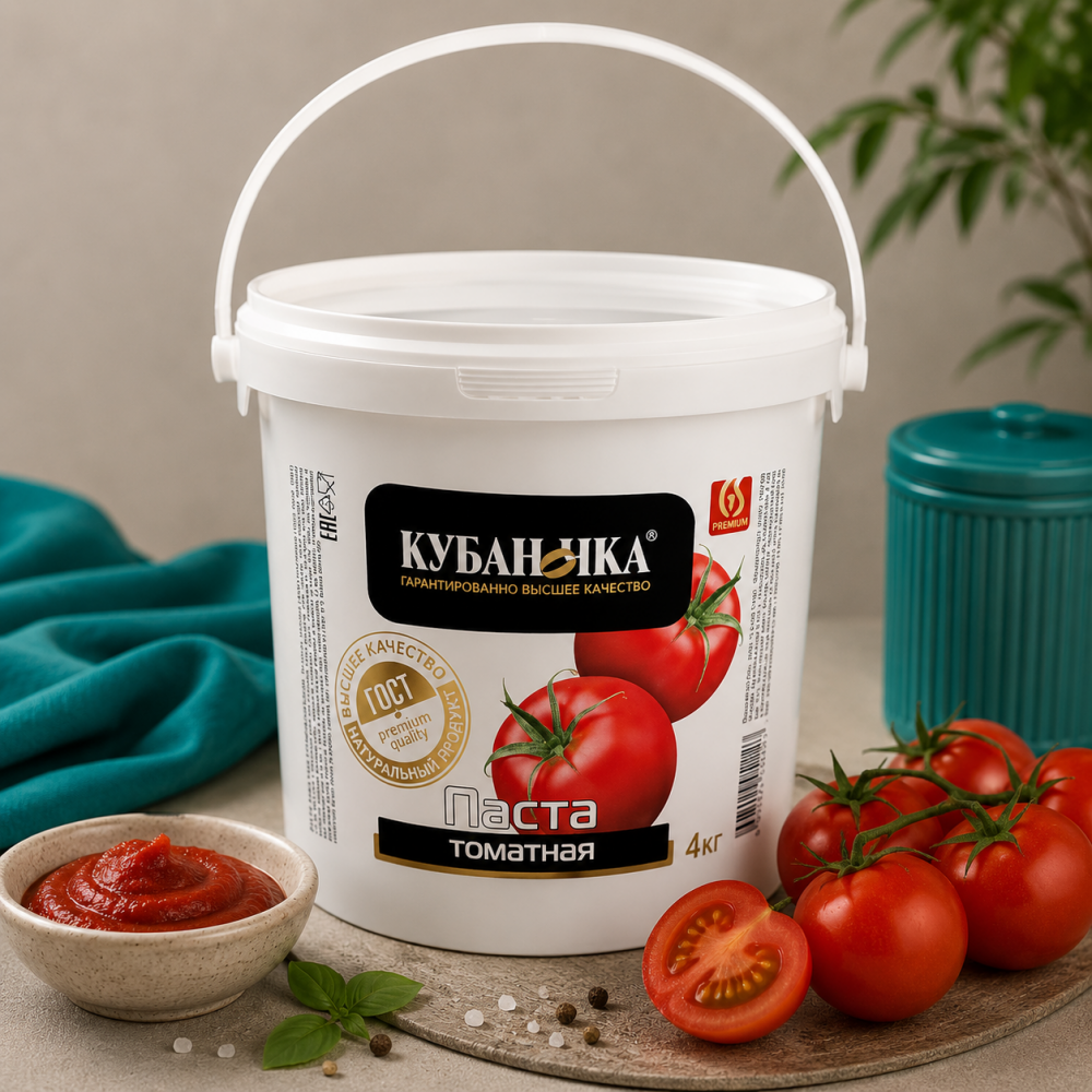 Томатная паста Кубаночка, Ведро 4 кг