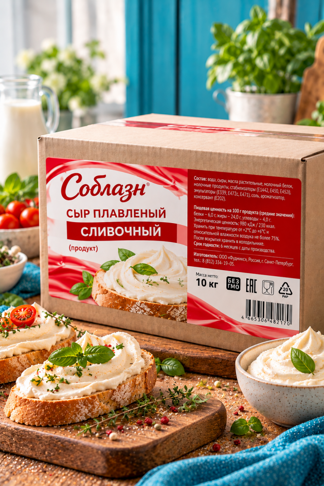 Продукт плавленый с сыром "Соблазн сливочный" 10 кг