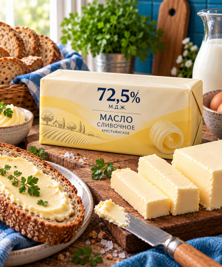 Масло сливочное "Крестьянское" 72,5%