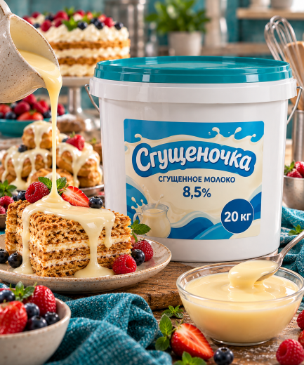 Сгущенное молоко ТУ 8,5% "Сгущеночка" 20 кг